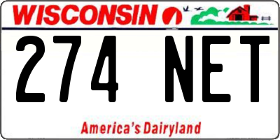 WI license plate 274NET
