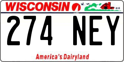 WI license plate 274NEY