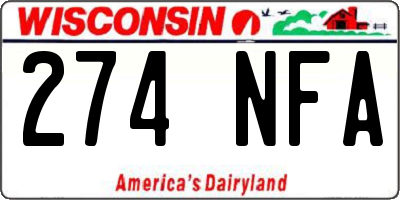 WI license plate 274NFA