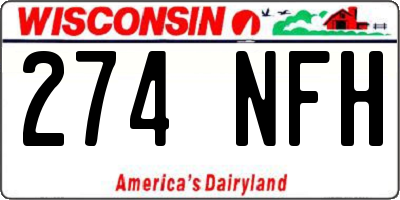 WI license plate 274NFH