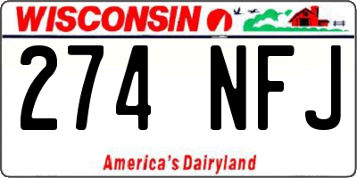 WI license plate 274NFJ