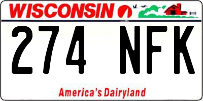 WI license plate 274NFK