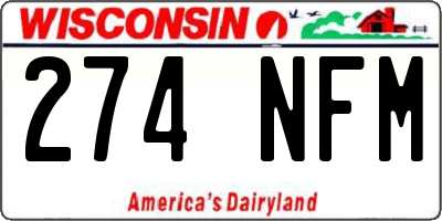 WI license plate 274NFM