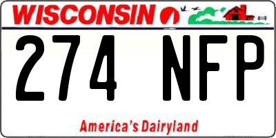 WI license plate 274NFP