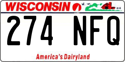 WI license plate 274NFQ