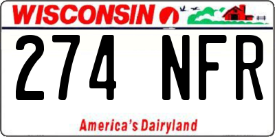 WI license plate 274NFR