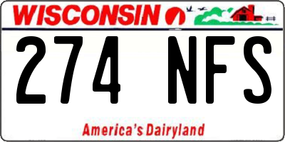 WI license plate 274NFS