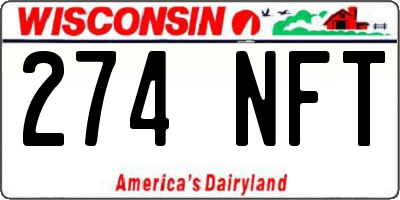 WI license plate 274NFT
