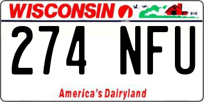 WI license plate 274NFU