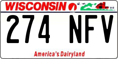 WI license plate 274NFV