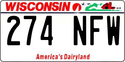 WI license plate 274NFW