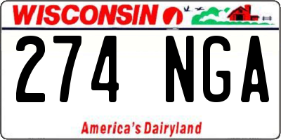 WI license plate 274NGA