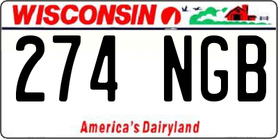 WI license plate 274NGB