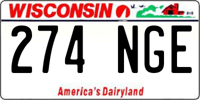 WI license plate 274NGE