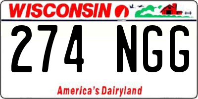 WI license plate 274NGG
