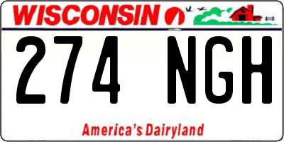 WI license plate 274NGH