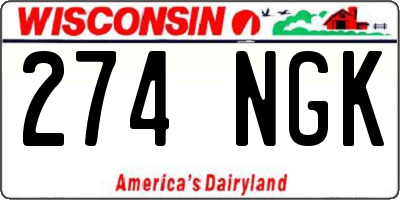 WI license plate 274NGK