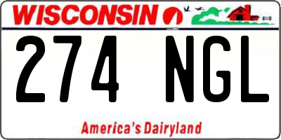 WI license plate 274NGL
