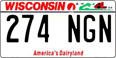 WI license plate 274NGN