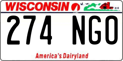 WI license plate 274NGO