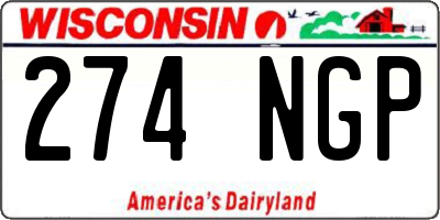 WI license plate 274NGP