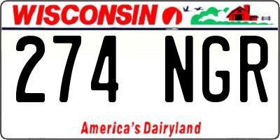 WI license plate 274NGR