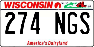 WI license plate 274NGS