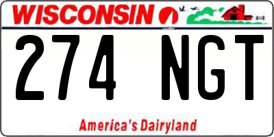 WI license plate 274NGT