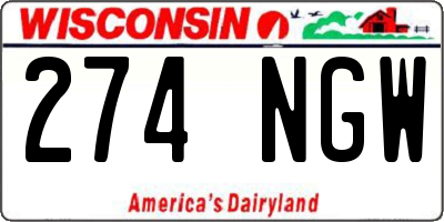 WI license plate 274NGW