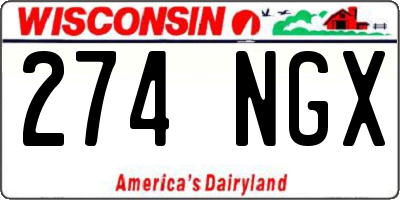 WI license plate 274NGX