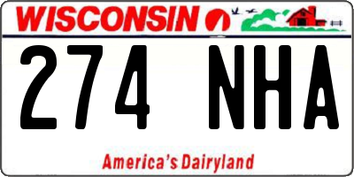 WI license plate 274NHA