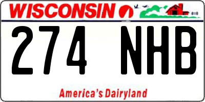 WI license plate 274NHB