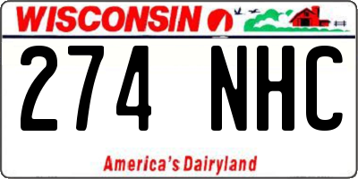WI license plate 274NHC