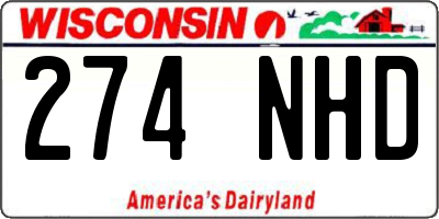 WI license plate 274NHD