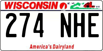 WI license plate 274NHE