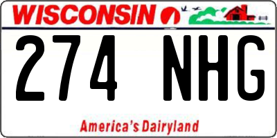 WI license plate 274NHG
