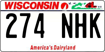 WI license plate 274NHK