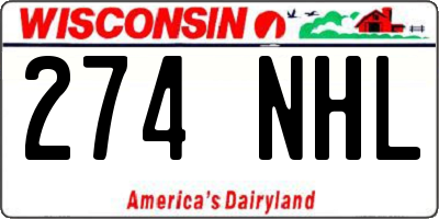 WI license plate 274NHL