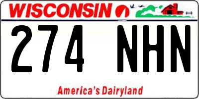 WI license plate 274NHN