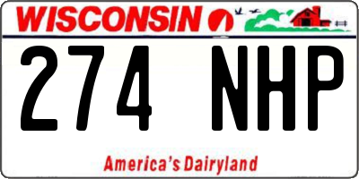 WI license plate 274NHP