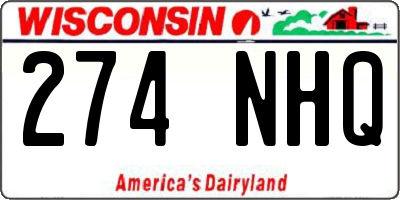 WI license plate 274NHQ