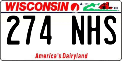 WI license plate 274NHS