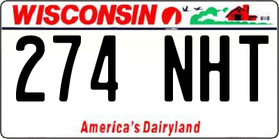 WI license plate 274NHT