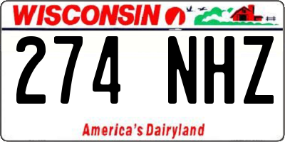 WI license plate 274NHZ