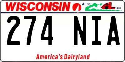 WI license plate 274NIA
