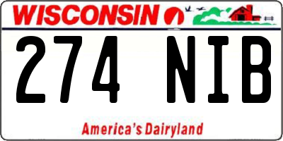 WI license plate 274NIB