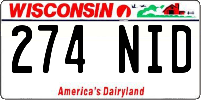 WI license plate 274NID