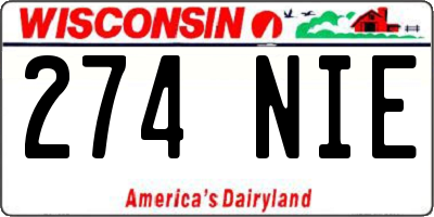 WI license plate 274NIE