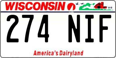 WI license plate 274NIF
