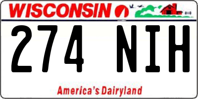 WI license plate 274NIH